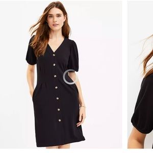 NWT Ann Taylor Loft Ponte Puff Sleeve Pocket Dress Size 6